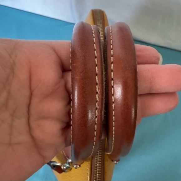 Dooney & Bourke Yellow and Tan Zip Zip Satchel - Picture 4 of 11